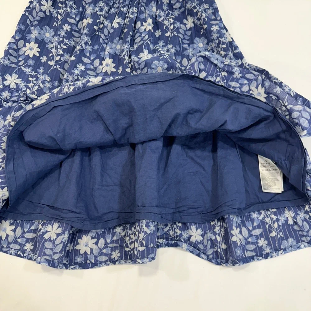 Gap Tiered Floral Skirt‎ Kids Size 10 Blue White Cotton Ruffle | Cottagecore